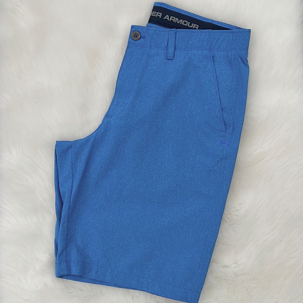 Mens Under Armour Golf Shorts Blue Size 34